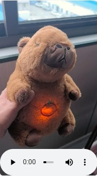 Breathing Bear Otter Plush Toy Luminous Audio Child Comfort Sleeping Doll