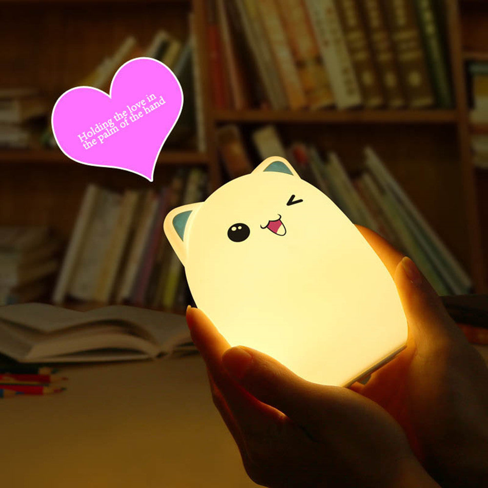 Cartoon silicone lamp clapping lamp colorful night lamp