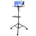 Projector Stand With Wheels, Laptop Stand Tripod Adjustable Height From 31.3 To 67.3", Projector Tripod Stand With 2 Trays & Gooseneck Phone Holder, For Outdoor Movies, Home, Office Or Studio