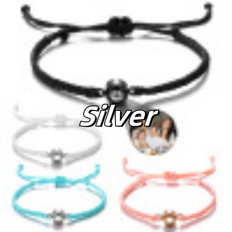 Projection Bracelets Circle Photo Bracelet Customized Colorful Woven Projection Bracelet Adjustable